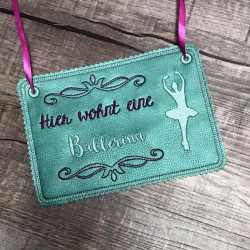 Stickdatei - Türschild Balerina